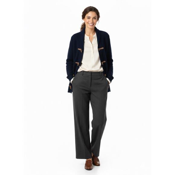 Calvin Klein 100% Wool Leather Toggle Shawl Collar Chunky Sweater Women’s Medium - Picture 1 of 6